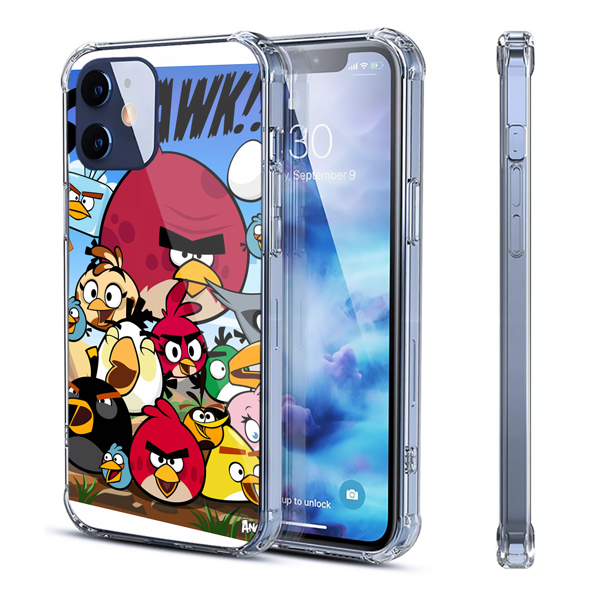 （画像用） Angry Birds アングリーバード 【iPhone 12シリーズ対応】透明スマホケース（クリアソフトケース）